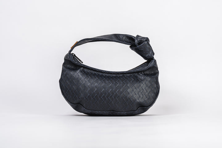 Navy Woven Hobo Clutch