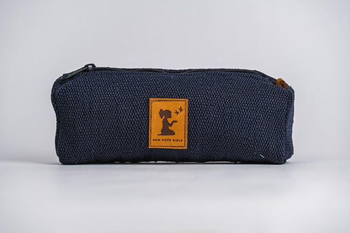 Navy Tweed Pouch