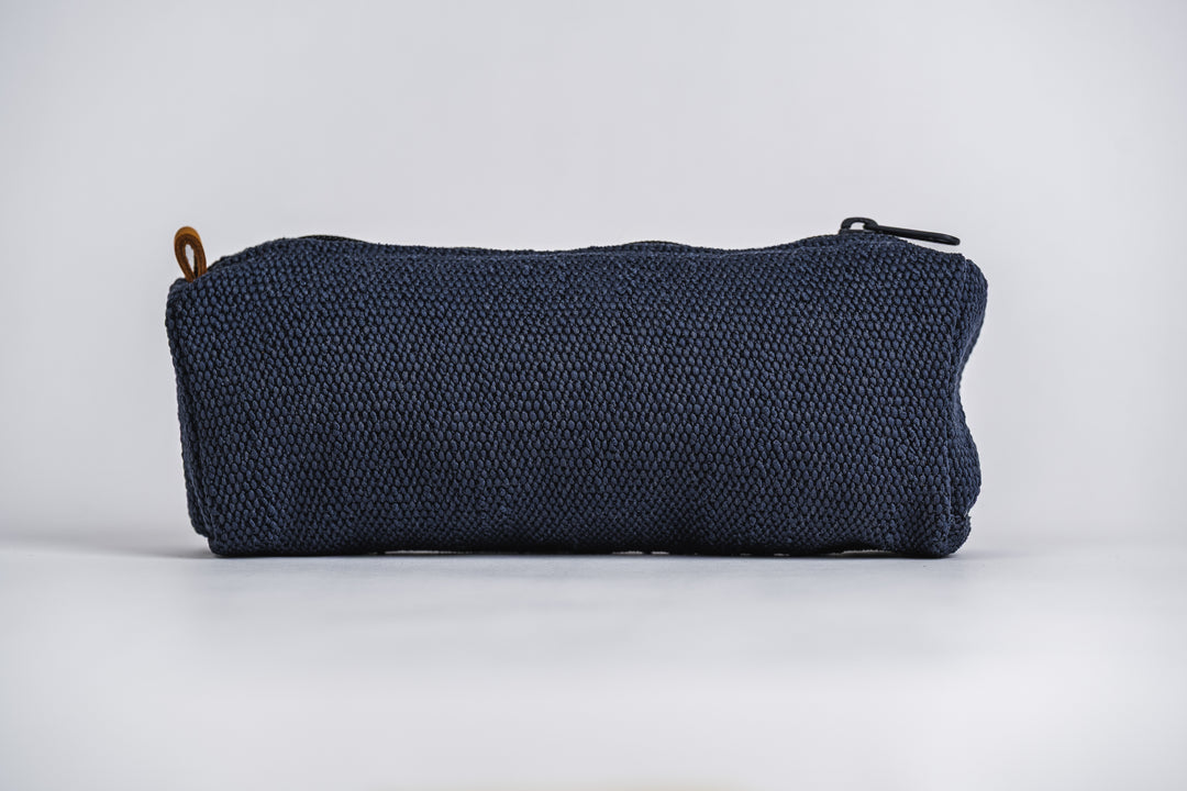 Navy Tweed Pouch