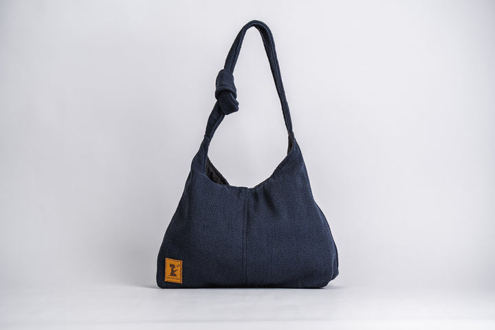 Navy Tweed Studio Hobo
