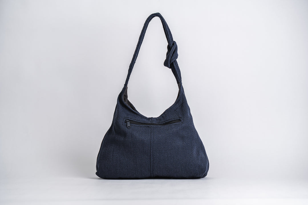 Navy Tweed Studio Hobo