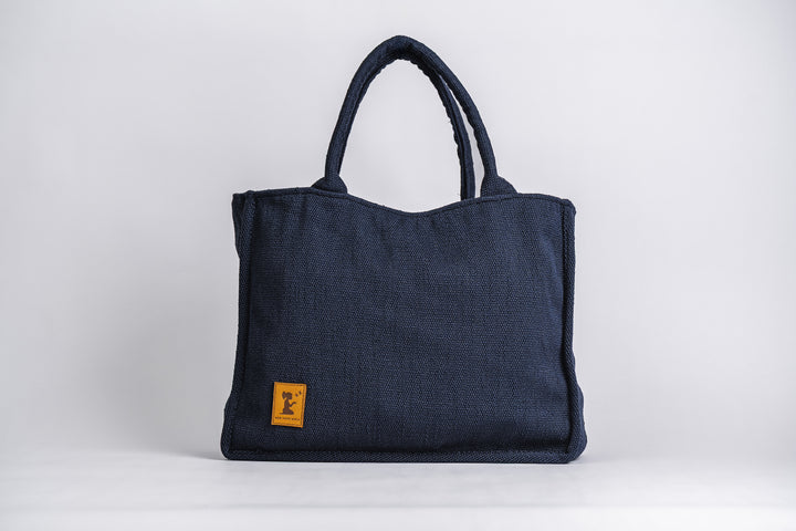 Navy Tweed Market Tote