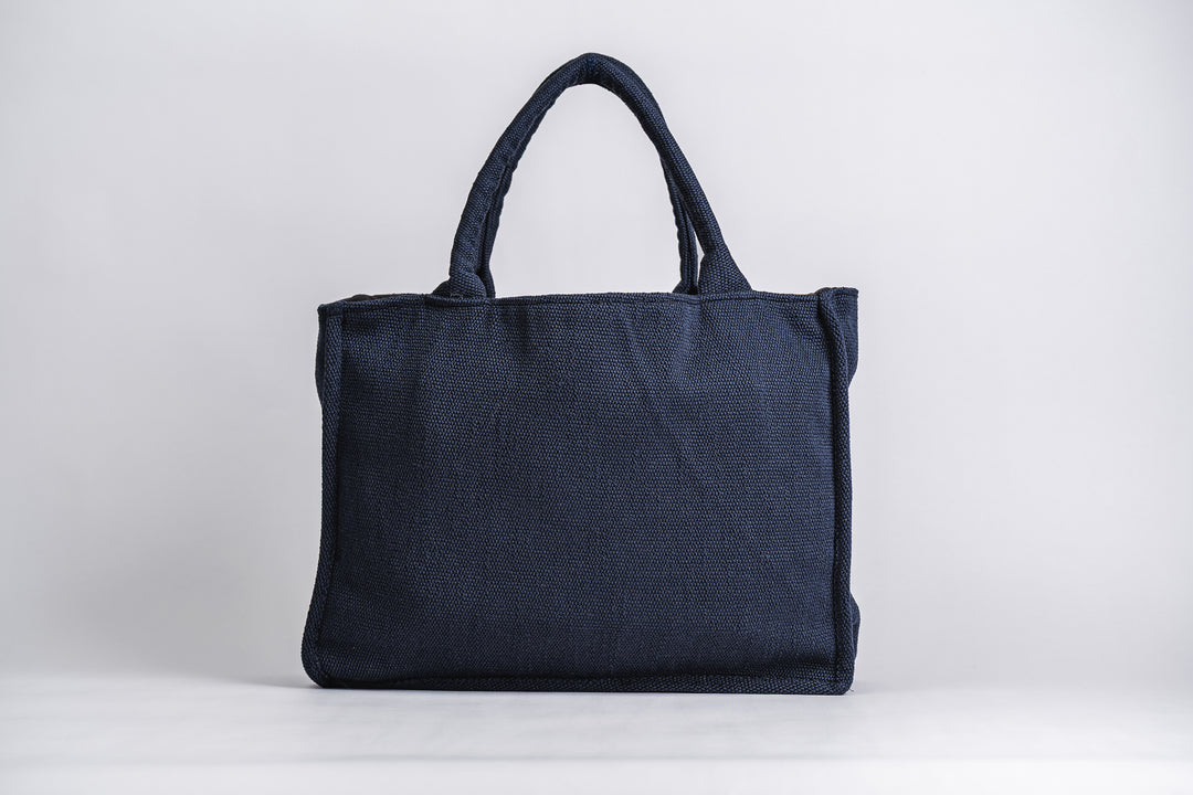 Navy Tweed Market Tote