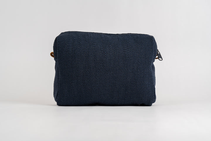 Navy Tweed Cosmetic Pouch