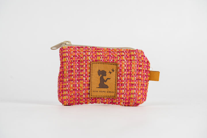 Pink Tweed Card Pouch