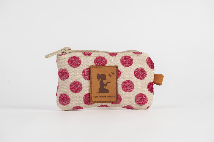 Pink Polkadot Card Pouch