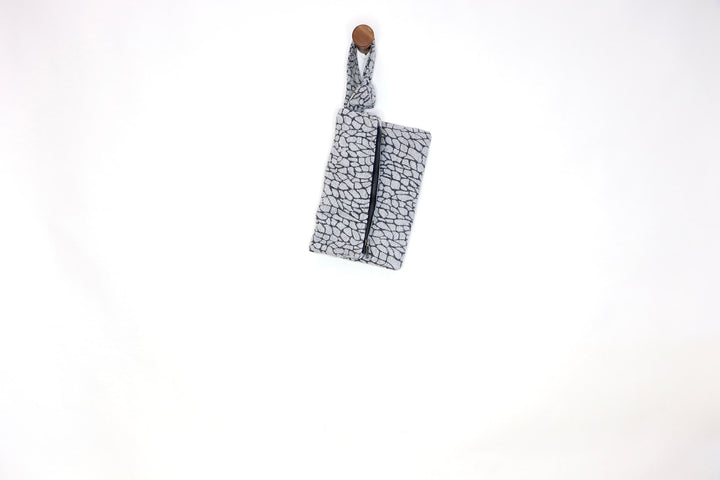 Gray Croc Clutch