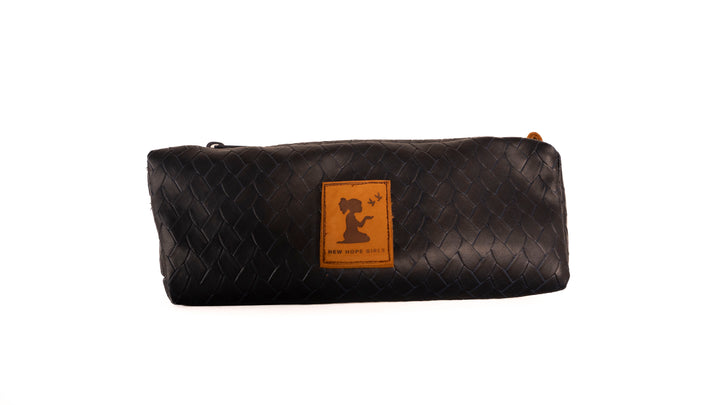 Navy Woven Pouch